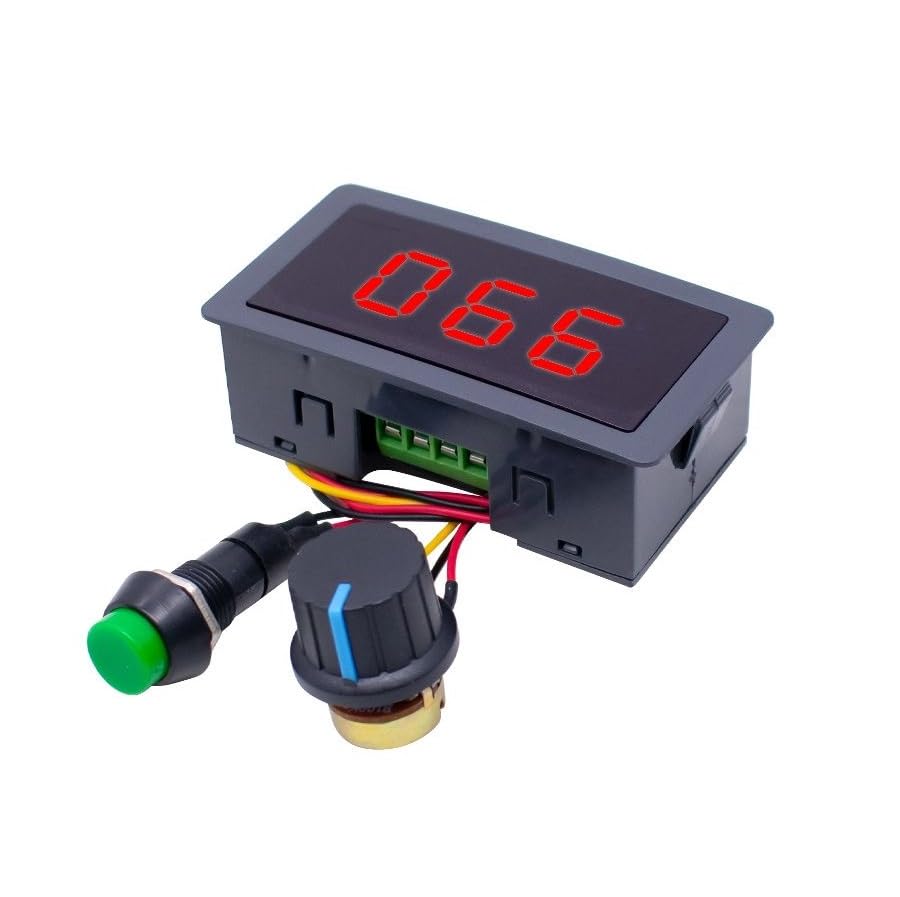 Taikuwu PWM Motor Speed Controller 6V-30V DC 5A, Digital LED Display Stepless Regulator for Fans/Heat Defrosters/Car Accessories
