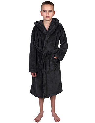 image for TowelSelections Little Boys’ Robe, Kids Plush Hooded Fleece Bathrobe