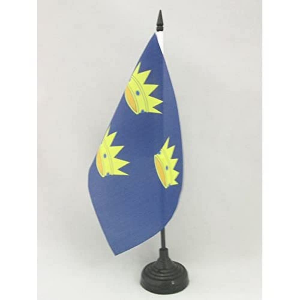 AZ FLAG Munster Table Flag 5'' x 8'' - Munster Office Decoration 100% Polyester 21 x 14 cm - Mini Desk Flag with Pole and Black Plastic Base