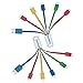 Multi USB Charge Cable,Chafon 2 Pack 6 in 1 Multi-Functional Charge Cord with Type C,2 Micro USB, Mini USB Connectors-Colorful