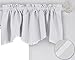 Deconovo Blackout Window Valance - Scalloped Room Darkening Curtain for Kitchen, Bedroom, and Bathroom - Elegant Window Treatment for a Cozy Home (Light Greyish White, 42x18 Inch, 1 Panel)