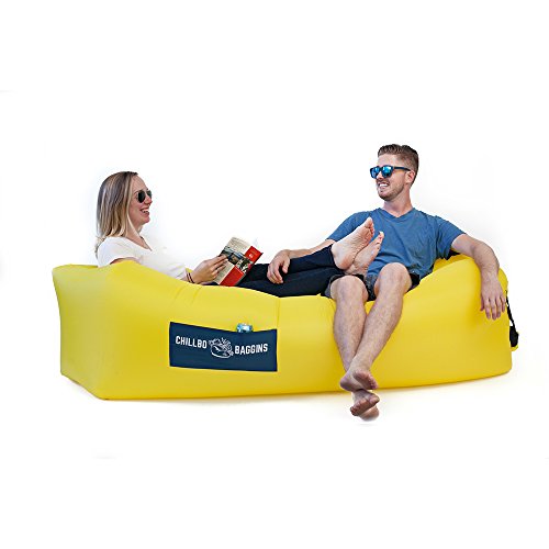 Chillbo Baggins 2.0 Best Inflatable Lounger Hammock Air Sofa and Pool Float Ships Fast! IDEAL SUMMER GIFT Air Lounger for Indoor or Outdoor Use or Inflatable Lounge for Camping Picnics & Festivals