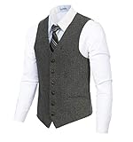 Gioberti Men's 6 Button Formal Herringbone Tweed