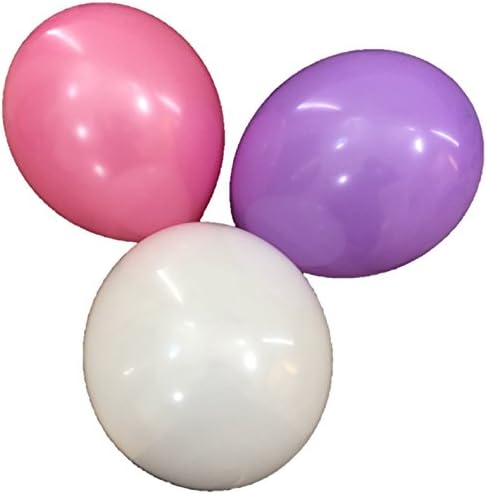 50-count 12" multicolored Balloons (Fuchsia-White-Purple)