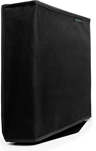 Playstation 4 Pro Dust Cover (VERTICAL PRO MODEL) by Foamy Lizard ® THE ORIGINAL MADE IN U.S.A. TexoShield (TM) premium ultra fine soft velvet lining nylon dust guard with back cable port (Vertical)
