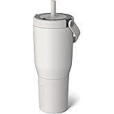 BrüMate Resa 35oz 100% Leakproof Travel Tumbler with Handle & Straw | Flexible SoftSip Straw | Silicone Sleeve for Durability | Stainless Steel | Cup Holder & Travel Friendly Water Bottle | (Dune)