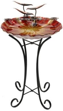 Beckett Corporation Sunset Birdbath with Pump, Orange