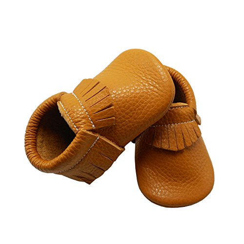 image for YIHAKIDS Baby Tassel Shoes Soft Leather Sole Infant Shoes Baby Moccasi