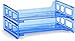 Officemate Blue Glacier Side Load Letter Tray, Transparent Blue, 2/PK (23228)