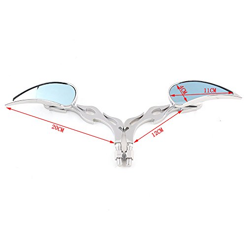 OKSTNO Customized Motorcycle Flame Teardrop blinkers Side Mirrors 8-10mm for Cruiser Bikes