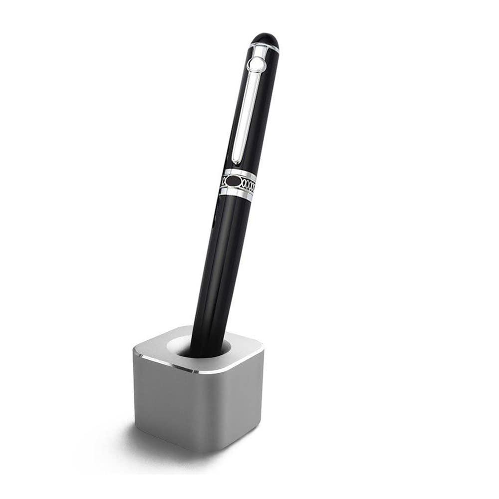 Square Single Pen Holder, Mini Aluminium Alloy Pen Stand Toothbrush Holder Desktop Organizer for Office School Home