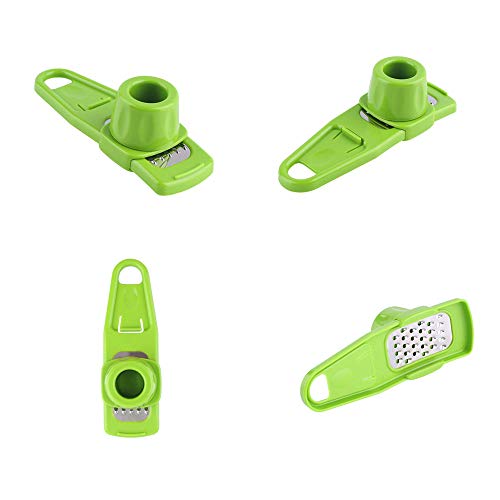 Multipurpose Grater for Ginger or Garlic - Stainless Steel Mincer and Crusher with Silicone Roller Peeler Tube Set - Professional Grade, Easy Squeeze,Dishwasher safe, Rust-proof,Easy Clean - Thumbnail 3