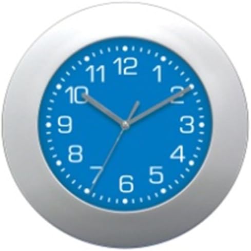 Advance Time Technology 8.75-Inch Silver Wall Clock with Blue Dial
