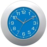 Advance Time Technology 8.75-Inch Silver Wall Clock with Blue Dial