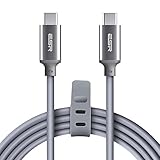 ESR USB-C to USB-C USB 3.1 Cable(3.3ft), Data Sync Charging Cable with Storage Strap, Type-C to Type-C for MacBook, iPad Pro 12.9/11 2018, Nintendo Switch, Samsung S10/S9, Google Pixel 3/3a XL, Grey