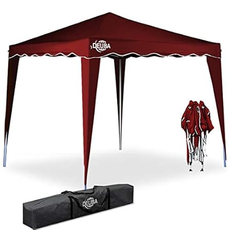 Deuba® Pavillon Capri 3x3m | wasserdicht | Pop-Up | inkl. Tasche | UV-Schutz 50+ | Faltpavillon Gartenzelt Partyzelt | rot | 