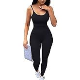 zhaistar Women's Sleeveless Spaghetti Strap Bodycon Tank One Piece Jumpsuits Rompers Playsuit