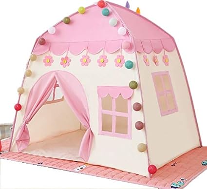 Amazon Co Jp キッズテント 子供テント 赤ちゃん屋内おもちゃ 子供用ティピーテント おもちゃハウス 子供用遊ぶハウス テントハウス おままごと お城テント 遊具テント 室内でも 屋外でも アウトドア 折り畳み式 簡単に組立 ポータブル 玩具収納 秘密基地 知育玩具