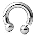 Ruifan 316L Surgical Steel Circular Internally Threaded Barbell Horseshoe Pierced Body Jewelry 2G 1/2 Inch