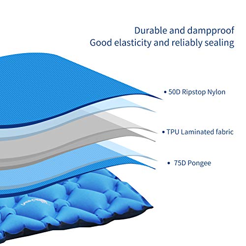 AceCamp Sleeping Pad,Ultralight Camping Sleeping Pad Inflatable Camp Pad with Travel Pillow for Backpacking and Hiking - Thumbnail 3