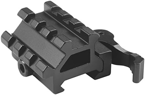 Wenxy Tactical Dual Rail (90 and 45 degree) Picatinny Riser Mount with Quick Release, for Red Dots Scopes, and Optics (0.8 inch H x 1.5 inch L)