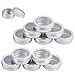 BENECREAT 14 Pack 2 OZ Tin Cans Screw Top Round Aluminum Cans Screw Lid Containers with Clear Window - Great for Store Spices, Candies, Tea or Gift Giving (Platinum)