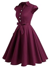 Wedtrend Vestido estilo rockabilly, retro, de los años 50, con mangas y mangas