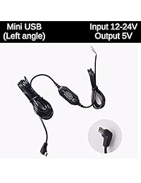 Auto Dash Cam Hardwire Cargador de ángulo recto Micro USB, Juego de cables de carga con cable directo para automóvil para cámaras de tablero DC 12 36V a 5V