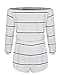 YOMISOY Women Slash Stipred Romper Print Long Sleeve Summer Outfits Short Jumpsuits,Small,White