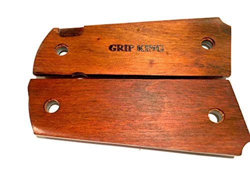 GRIP KING 1911 GRIPS SALE $39.73.FITS COLT FULL SIZE, EXOTIC BURLED ROSEWOOD GOLD "RAMPANT HORSE " MEDALLIONS FULL BORDERS FANCY EDGE. DOUBLE DIAMONDS,CHECKERED COLT CLASSIC. MADE IN U.S.A. - Thumbnail 5