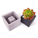 Square Ceramic Clay Pots Mold 3D DIY Clay Craft Flower Pot Mold Concrete Silicone Mold Planter Flower Pot Cement Vase Mould Home Decor Plant Flowerpot Cement Vase Molds Handmade Garden Decoration Tool
