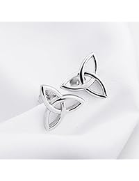 Pendientes de tuerca de plata de ley con nudo triquetra celta (Triangle)