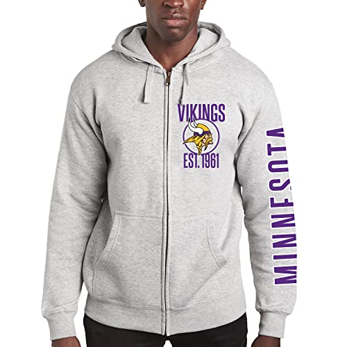 Junk Food NFL - Minnesota Vikings MVP Zip Adult Zip Hoodie Grey