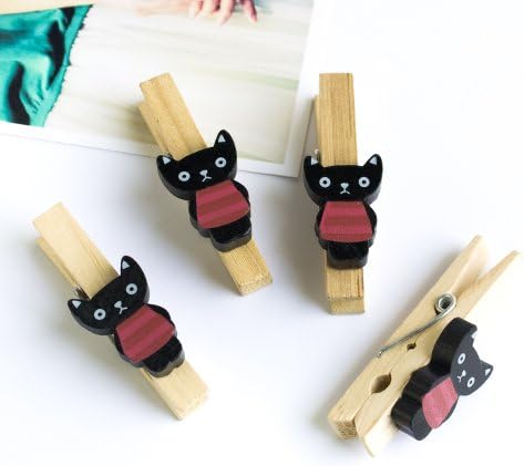[Black Cat] - Wooden Clips/Wooden Clamps/Mini Clips