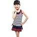 Vkenis Striped Two-Piece Suits Navy Style Swimsuit for Girls 8-14 Years Old