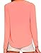 FACE N FACE Women's Chiffon Sexy Long Sleeve V Neck Zipper Shirt Blouse XX-Large Pink