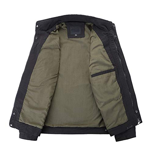 Realdo Mens Military Combat Jacket Clearance, Winner Casual Zipper Tactical Pocket Long Sleeve Cargo Coat(4X-Large,Black) - Thumbnail 2