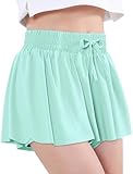 EXARUS Girls Flowy Butterfly Shorts Athletic 2 in 1