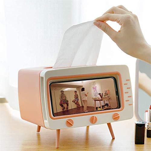 Tissue Box Houder Multifunctionele TV-vormige Tissue Houder Met Mobiele Telefoon Houder Geschikt Voor Home Office Bureau… - Afbeelding 4