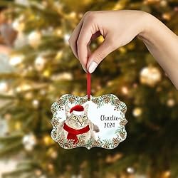 Silver Tabby LaPerm Cat Christmas Ornament 2024