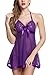 Avidlove Women Halter Dress Babydoll Hollow Lace Nightwear with G-string