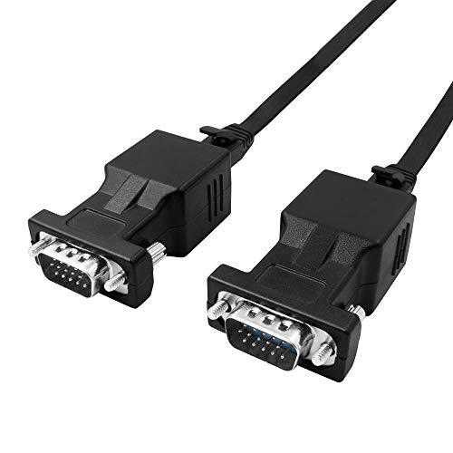 HUACAM HGA66 Cat5/Cat6/RJ45 VGA Extender Adapter, VGA 15 Pin Male to RJ45 Female Network Cable Connector 2Pack