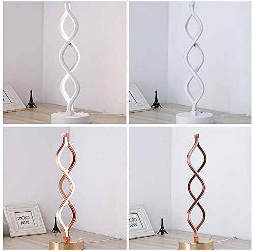 PI Twist Wave Led Table Lamp - 12 Watt Cool White Modern Decorative Light Fixture with 3800Lm Standing 17.72 Inches Tall on 4.92 Inches Round Base - Easy On/Off Control Switch - White,White - 12w Coo