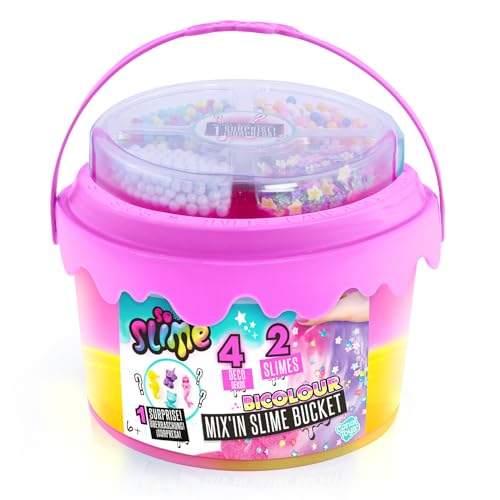 So Slime Mixin sime bucket | Ready to Play, Multicolour Slime Bucket | 3 colours availible, comes with cute add-in decorations| Gift for kids 6+
