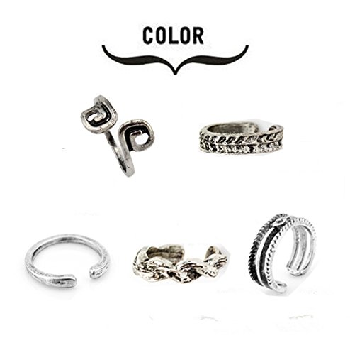 5pc fireboomoon women fashion simple retro toe ring adj…