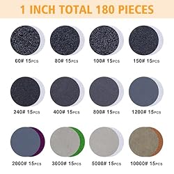 POLIWELL 191 PCS 1 Inch Sanding Discs Hook and Loop