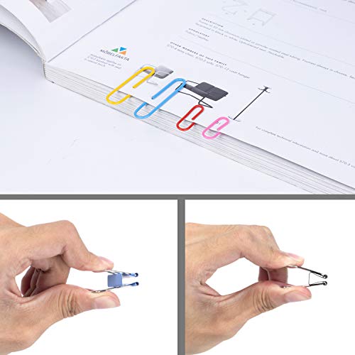 image for A+DAY 240 pcs Binder Clips, Paper Clips, Rubber Bands, Paper Clamps As