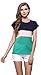 Vobaga Womens Loose Casual Stripe Color Collision T-Shirt Tops Blouse (Asia XL=10, Green)