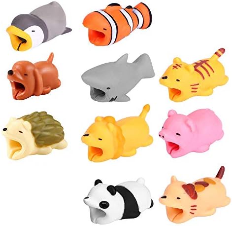 Jintime USB Cable Cord Protector Cute Animal Cable Bite Prevents Cable from Disconnect,Phone Accessory Protects Cable Winder Organizer 1.5 * 2 * 40 mm