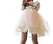 Swaroser Little Girls Casual Tutu Skirt 4 Season Solid Color Tulle Skirt Beige